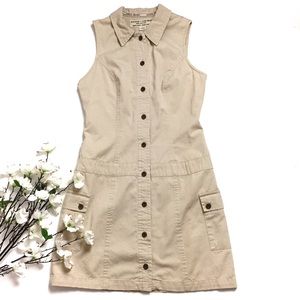 Guess Chinos Khaki Buttoned Military Dress
